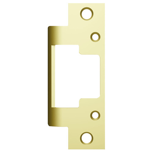 HES 801E 605 Faceplate Only 8000/8300 Series 4-7/8 x 1-1/4 Flat Extended Lip Bright Brass