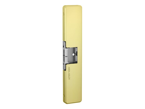 HES 9800-606 Fail Safe/Fail Secure Complete 12/24VDC Electric Strike Surface Mounted Grade 1 1/2 Thick Strike Body Non-Handed Satin Brass