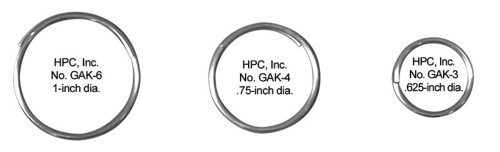 HPC GAK-6 Give-Away Key Rings 1 Diameter 1000 Box