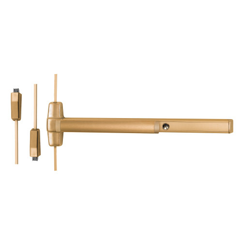 Von Duprin CD9827L-KC-01 3 US10 RHR Grade 1 Surface Vertical Rod Exit Device Wide Stile Pushpad 36 Device Key Capture 01 Lever with Escutcheon Cylinder Dogging Mortise Prep Satin Bronze Clear Coated Finish Right Hand Reverse