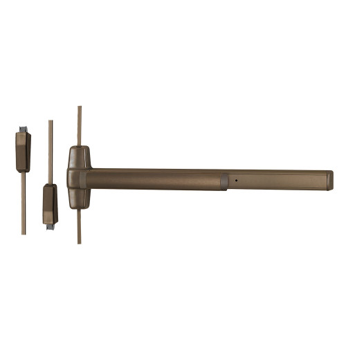 Von Duprin 9827L-06 4 US10B RHR Grade 1 Surface Vertical Rod Exit Bar Wide Stile Pushpad 48 Panic Device 84 Door Height Classroom Function 06 Lever with Escutcheon Hex Key Dogging Dark Oxidized Satin Bronze Oil Rubbed Finish Field Reversible