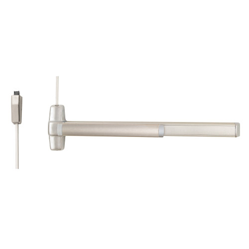 Von Duprin LD9827EO 3 32D LBR Grade 1 Surface Vertical Rod Exit Bar Wide Stile Pushpad 36 Panic Device 84 Door Height Exit Only Less trim Less Bottom Rod Less Dogging Satin Stainless Steel Finish Field Reversible LD9827EO 3 32D LBR