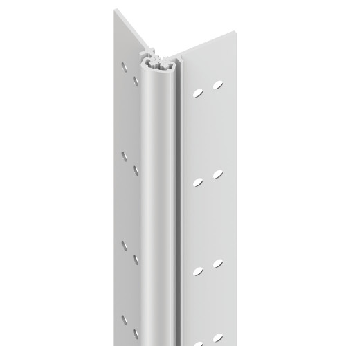 Ives 112XY 83 US28 TWP LH Heavy Duty Full Mortise Continuous Hinge Narrow Frame Leaf Narrow Door Leaf No Inset Left Handed 83 Inch Through-Wire Satin Aluminum Clear Anodized Finish