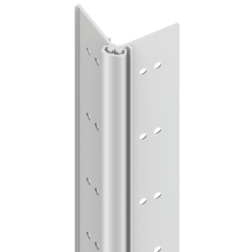 Ives 224XY 95 US28 Aluminum Continuous Gear Hinge Full Mortise Center Loaded Door Edge Protector 1/16 Inset 95 Satin Aluminum Clear Anodized Finish Non-Handed 224XY 95 US28