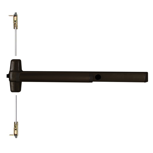 Von Duprin CD9847EO 3 313 Grade 1 Concealed Vertical Rod Exit Bar Wide Stile Pushpad 36 Device 80 to 100 Door Height Exit Only Cylinder Dogging Less Cylinder Dark Bronze Anodized Aluminum Finish Field Reversible