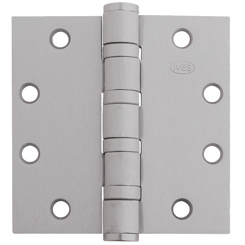 Ives 5BB1 4.5X4.5 626 NRP 5-Knuckle Ball Bearing Hinge Standard Weight 4-1/2 x 4-1/2 Non-Removable Pin Satin Chrome Finish