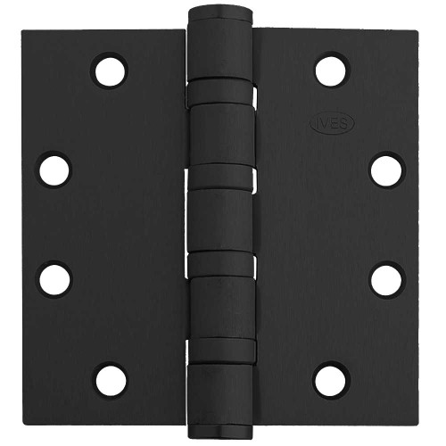 Ives 5BB1 4.5X4.5 B-BLK NRP 5-Knuckle Ball Bearing Full Mortise Hinge For Medium Weight Doors 150 lbs 4-1/2 x 4-1/2 Non-Removable Pin Matte Black Finish 5BB1 4.5X4.5 B-BLK NRP