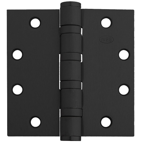 Ives 5BB1 4.5X4.5 F-BLK NRP 5-Knuckle Ball Bearing Hinge Standard Weight 4-1/2 x 4-1/2 Non-Removable Pin Matte Black Finish