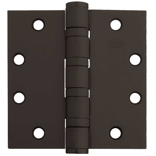 Ives 5BB1 4.5X4.5 F643E/716 NRP 5-Knuckle Ball Bearing Hinge Standard Weight 4-1/2 x 4-1/2 Non-Removable Pin Antique Bronze Finish 5BB1 4.5X4.5 F643E/716 NRP