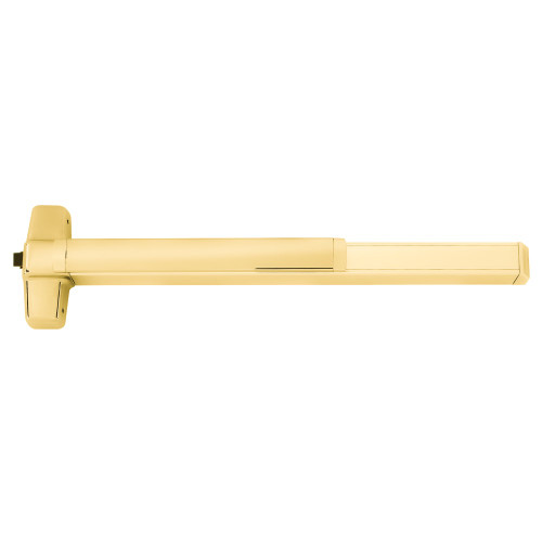 Von Duprin RXQEL98L-18 4 US3 RHR Grade 1 Rim Exit Device 48 Classroom Less Dogging Motorized Latch Retraction Request to Exit 18 Lever 1-1/4 Mortise & Rim Bright Brass Finish Right-Hand Reverse