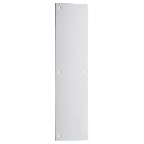 Ives 8300-6 US28 4x16 Push Plate Drilled for 6 CTC Pull Handle 4 x 16 Aluminum 8300-6 US28 4x16