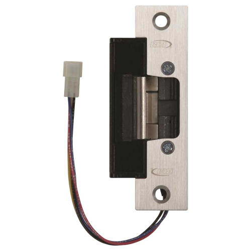 RCI S6504 32D Electric Strike 4-7/8 Round Corner Faceplate For 5/8 Projection Latches 12-24 VAC 12/24 VDC Fail Safe/Fail Secure Satin Stainless Steel S6504 32D