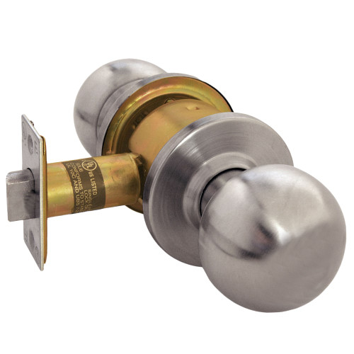 Arrow RK01-BD-32D Grade 2 Passage Cylindrical Lock Ball Knob Non-Keyed Satin Stainless Steel Finish Non-handed