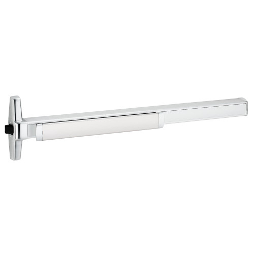 Von Duprin RXQEL35AEO-F 4 US26 Grade 1 Rim Exit Bar Narrow Stile Pushpad 48 Fire-rated Device Exit Only Quiet Motorized Electric Latch Retraction Request to Exit Switch Less Dogging Bright Chrome Finish Non-Handed RXQEL35AEO-F 4 US26