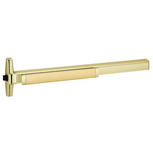 Von Duprin RXQEL35AEO 3 US4 Grade 1 Rim Exit Bar Narrow Stile Pushpad 36 Device Exit Only Quiet Motorized Electric Latch Retraction Request to Exit Switch Satin Brass Finish Non-Handed RXQEL35AEO 3 US4