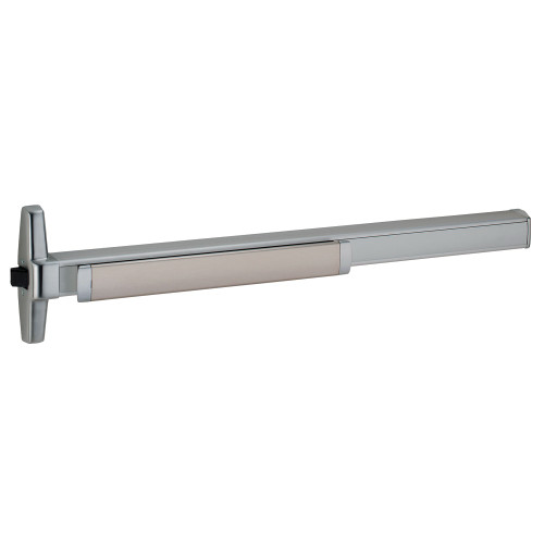 Von Duprin QEL35AEO 4 US15 Grade 1 Rim Exit Bar Narrow Stile Pushpad 48 Device Exit Only Quiet Motorized Electric Latch Retraction Satin Nickel Plated Clear Coated Finish Non-Handed QEL35AEO 4 US15