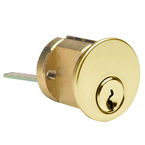 Kaba Ilco 7075FA10-03-KA2 Rim Cylinder with Screw Cap 5-Pin Segal 9 Keyway Keyed Alike in Pairs Bright Brass 7075FA10-03-KA2