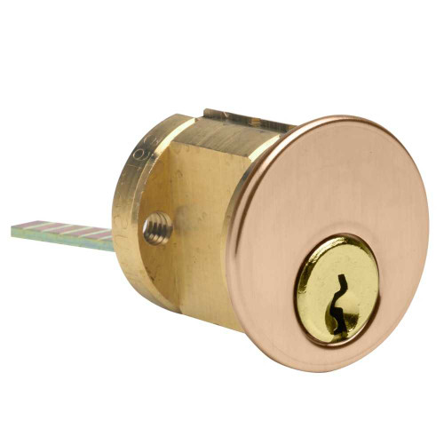 Kaba Ilco 7075SC10-10-KD Rim Cylinder with Screw Cap 5-Pin Schlage C Keyway Keyed Different Satin Bronze 7075SC10-10-KD