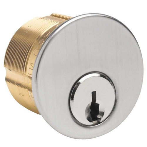 Kaba Ilco 7155SC1-26D-KA2 15/16 Mortise Cylinder 5-Pin Schlage C Keyway Standard 863G Cam Keyed Alike in Pairs Satin Chrome 7155SC1-26D-KA2