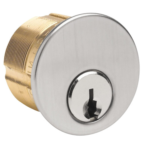 Kaba Ilco 7165AA2-26D-KD 1 Mortise Cylinder 5-Pin Arrow Keyway Adams Rite 863A Cam Keyed Different Satin Chrome