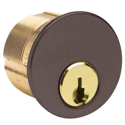 Kaba Ilco 7165CC2-46-KA2 1 Mortise Cylinder 5-Pin Corbin Russwin 77 Keyway Adams Rite 863A Cam Keyed Alike in Pairs Dark Brown Aluminum