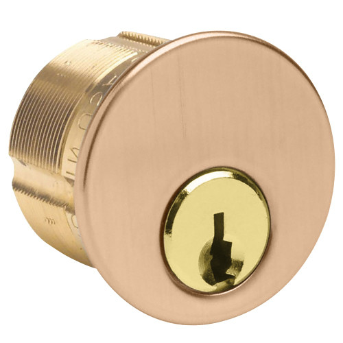 Kaba Ilco 7185GA1-10-KA2 1-1/8 Mortise Cylinder 5-Pin Drilled 6 Sargent LA Keyway Standard 863G Cam Keyed Alike in Pairs Satin Bronze