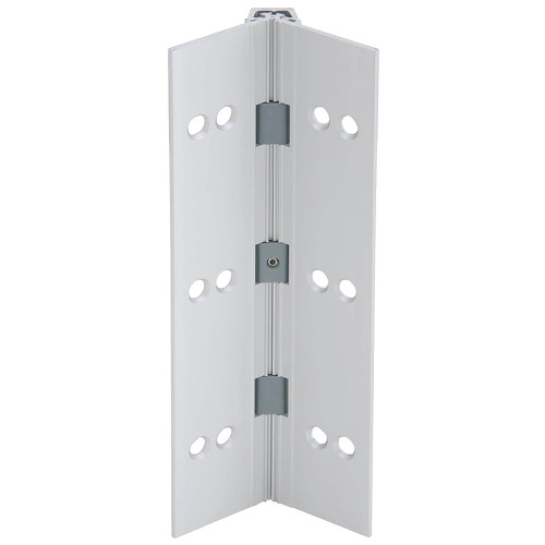 IVES 112HD 83 US28 Aluminum Continuous Gear Hinge Full Mortise Narrow Frame Leaf Narrow Door Leaf No Inset 83 Aluminum