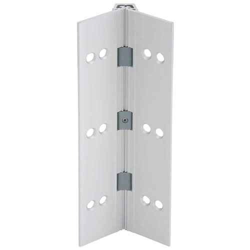 IVES 112HD 83 US28 Aluminum Continuous Gear Hinge Full Mortise Narrow Frame Leaf Narrow Door Leaf No Inset 83 Aluminum 112HD 83 US28