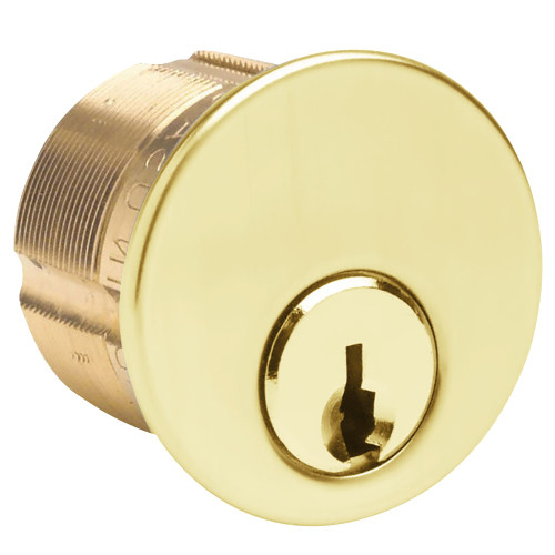 Kaba Ilco 7245SC2-03-KA2 1-1/2 Mortise Cylinder 5-Pin Drilled 7 Schlage C Keyway Adams Rite 863A Cam Keyed Alike in Pairs Bright Brass