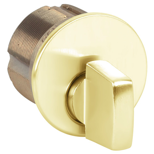 Kaba Ilco 7281TK1-03 1-3/4 Turn Knob Mortise Cylinder Standard 863G Cam Bright Brass