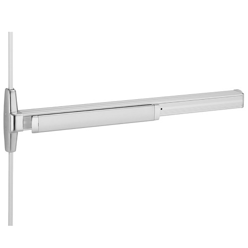 Von Duprin 3527AEO 3 US28 Grade 1 Surface Vertical Rod Exit Device Narrow Stile Pushpad 36 Exit Only Less Trim Hex Key Dogging Satin Aluminum Clear Anodized Finish Non-Handed