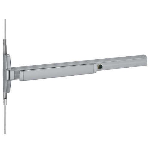Von Duprin CD3347AEO 4 US28 Grade 1 Concealed Vertical Rod Exit Device Narrow Stile Pushpad Exit Only Less Trim 48 Cylinder Dogging Satin Aluminum Clear Anodized Finish Non-Handed CD3347AEO 4 US28