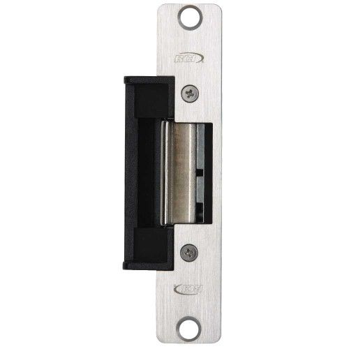 RCI 4105-08 32D Electric Strike 5-7/8 Round Corner Faceplate For 3/4 Projection Latches 24 VAC/DC Fail Secure Satin Stainless Steel 4105-08 32D