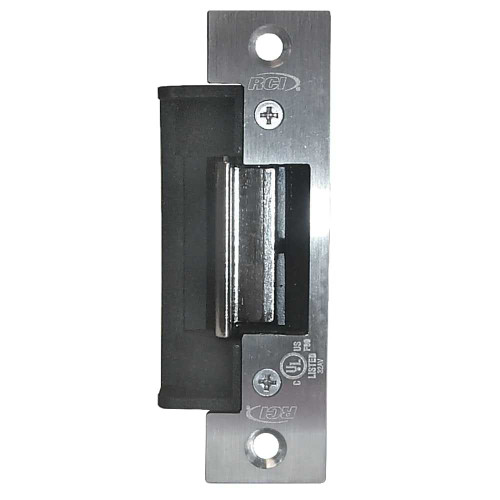 RCI F4114-05 32D Fire Rated Electric Strike 4-7/8 Faceplate For 3/4 Projection Latches 12 VAC/DC Fail Secure Satin Stainless Steel F4114-05 32D