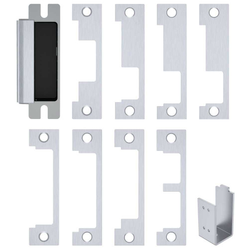 HES 1600-CS-630 Grade 1 Electric Strike For Cylindrical or Mortise Latchbolt and Deadbolt Locks Auto-Sensing 12/24 VDC Field Selectable Fail Safe/Fail Secure Includes 1J 1K 1KD 1KM 1N 1ND 1NM 1NTD Options Satin Stainless Steel 1600-CS-630