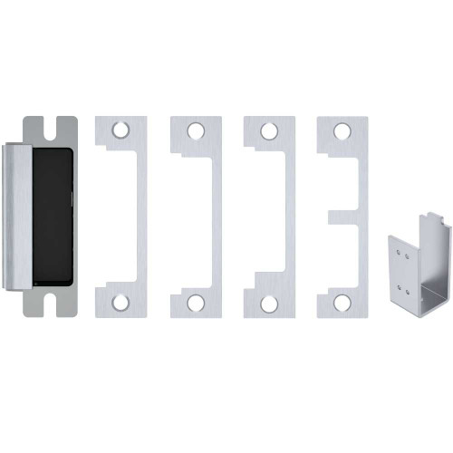 HES 1600-CDB-630 Grade 1 Electric Strike For Cylindrical or Mortise Latchbolt and Deadbolt Locks Auto-Sensing 12/24 VDC Field Selectable Fail Safe/Fail Secure Includes 1N 1ND 1NM 1NTD Options Satin Stainless Steel 1600-CDB-630