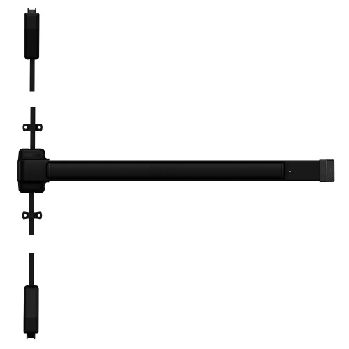 Von Duprin QEL2227K 3 622 Grade 1 Surface Vertical Rod Exit Bar 36 Device Fits 84 Door Classroom Function Knob with Escutcheon Quiet Electric Latch Retraction Flat Black Coated Finish Field Reversible QEL2227K 3 622