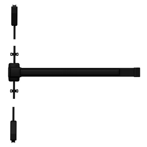 Von Duprin QEL2227EO-F 3 622 Grade 1 Surface Vertical Rod Exit Bar 36 Fire-Rated Device Fits 84 Door Exit Only Quiet Electric Latch Retraction Flat Black Coated Finish Field Reversible QEL2227EO-F 3 622