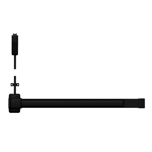 Von Duprin 2227EO-F 3 622 LBR Grade 1 Surface Vertical Rod Exit Bar 36 Fire-Rated Device Fits 84 Door Exit Only Less Bottom Rod Less Dogging Flat Black Coated Finish Field Reversible 2227EO-F 3 622 LBR