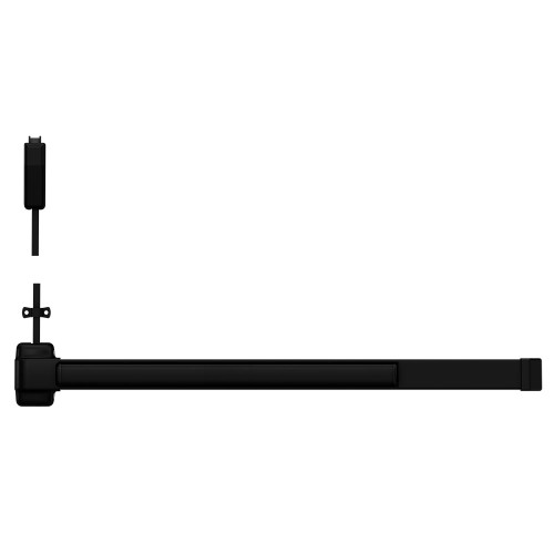 Von Duprin 2227EO-F 4 622 LBR Grade 1 Surface Vertical Rod Exit Bar 48 Fire-Rated Device Fits 84 Door Exit Only Less Bottom Rod Less Dogging Flat Black Coated Finish Field Reversible