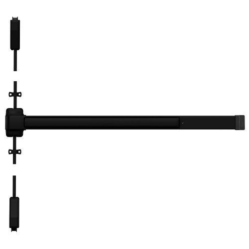 Von Duprin QEL2227EO 4 622 Grade 1 Surface Vertical Rod Exit Bar 48 Device Fits 84 Door Exit Only Quiet Electric Latch Retraction Flat Black Coated Finish Field Reversible QEL2227EO 4 622