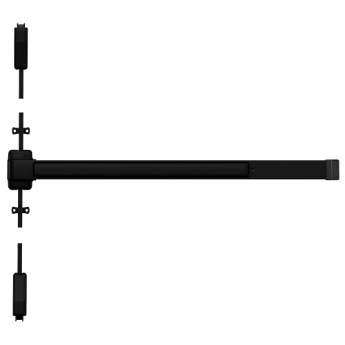 Von Duprin QEL2227K 4 622 Grade 1 Surface Vertical Rod Exit Bar 48 Device Fits 84 Door Classroom Function Knob with Escutcheon Quiet Electric Latch Retraction Flat Black Coated Finish Field Reversible