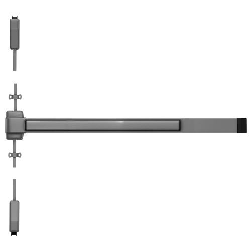 Von Duprin QEL2227EO-F 4 689 Grade 1 Surface Vertical Rod Exit Bar 48 Fire-Rated Device Fits 84 Door Exit Only Quiet Electric Latch Retraction Aluminum Painted Finish Field Reversible QEL2227EO-F 4 689