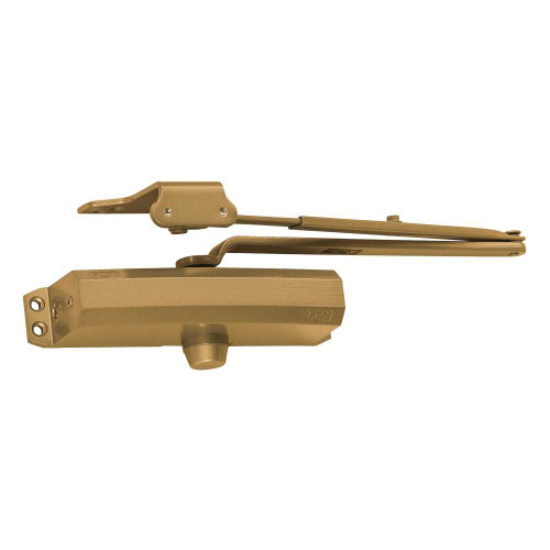 LCN 1250-RW/PA 691 Grade 1 Regular Double Lever Surface Closer Hydraulic Tri Mount Push or Pull Side Mounting Double Lever Arm with PA Bracket with 180 Deg Swing Adjustable Backcheck No Cover Size 1 to 5 Light Bronze Painted Finish Non-Handed 1250-RW/PA 691
