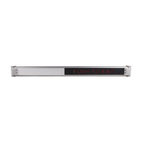 Schlage Electronics 692 36 628R WDR SmartBar Request-to-Exit Device Narrow Stile Pushpad Low Profile 36 Red Lettering Wood Door Installation RHR Satin Aluminum Clear Anodized