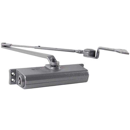 LCN 1261-Hw/PA 689 SLIM Grade 1 Surface Door Closer Hold Open Arm PA Shoe Push or Pull Side Tri Mount Mounting 180 Degree Size 1 to 5 Slim Cover All Weather Fluid Aluminum Finish Non-Handed 1261-Hw/PA 689 SLIM