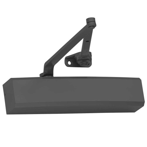 LCN 1450-Hw/PA 693 FC Grade 1 Cast Aluminum Surface Mount Closer Size 1-6 Adjustable Friction Hold Open Double Lever Arm with Parallel Bracket Non-Handed Full Plastic Cover Black Painted Finish 1450-Hw/PA 693 FC