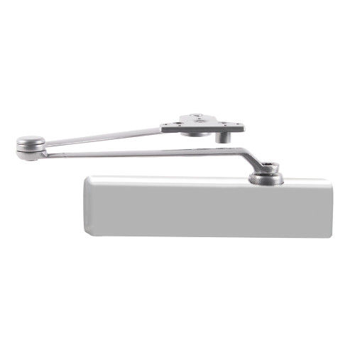 LCN 1461-CUSH 689 DEL FC Grade 1 Parallel Arm Surface Closer Push Side Parallel Arm Heavy Duty Dead Stop Full Plastic Cover 100 Deg Swing Cush Arm Delayed Action Aluminum Painted Finish Non-Handed