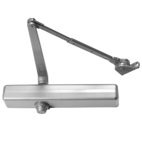 LCN 1461-H 689 DS Grade 1 Regular or Top Jamb Surface Closer Push or Pull Side Double Lever Arm Friction Hold Open Hold Open Designer Metal Cover 180 Deg Swing Aluminum Painted Finish Non-Handed 1461-H 689 DS