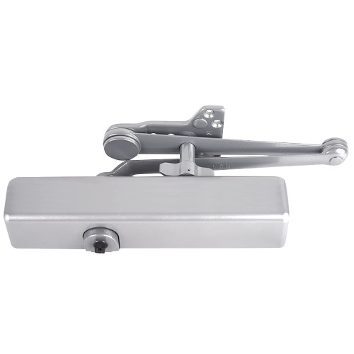 LCN 1461-H 689 FC Grade 1 Regular or Top Jamb Surface Closer Push or Pull Side Double Lever Arm Friction Hold Open Hold Open Full Plastic Cover 180 Deg Swing Aluminum Painted Finish Non-Handed 1461-H 689 FC